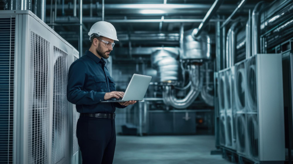 Fabricante de filtros industriais x revendedor: quem garante suporte técnico quando o sistema falha? 1 Fabricante de filtros industriais realizando inspeção técnica em sistema de filtragem industrial.